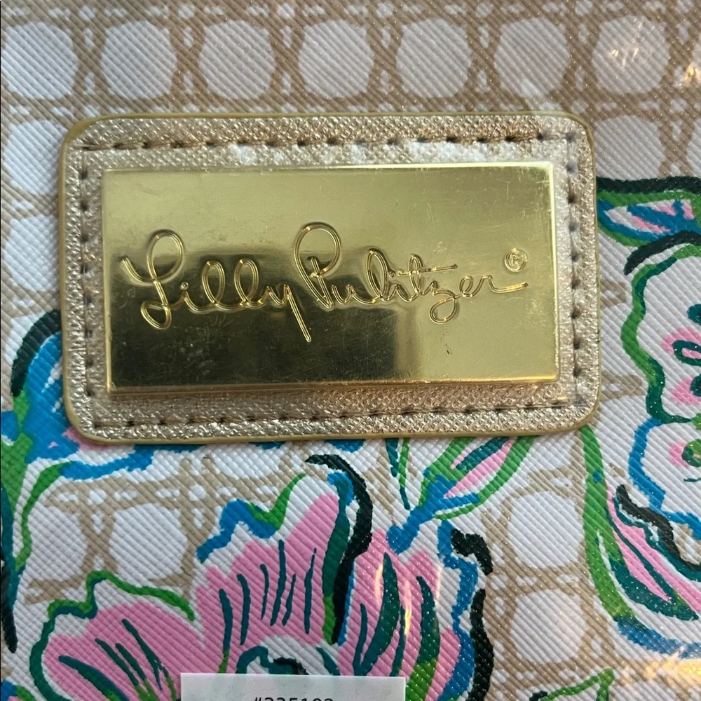 Lilly Pulitzer Blue and Pink Floral Pouch